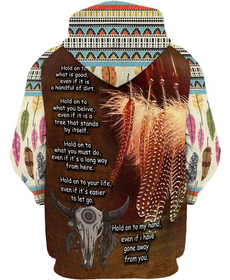 Native American Bison Skull Feather