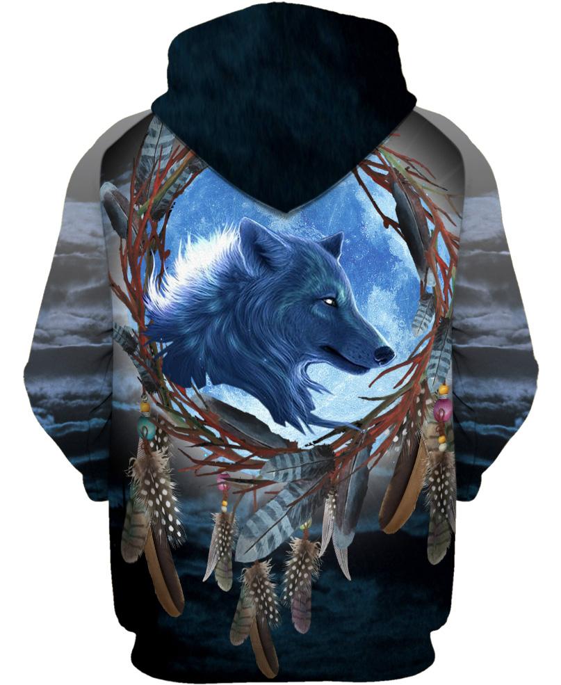 Native American Blue Single-Wolf Dream