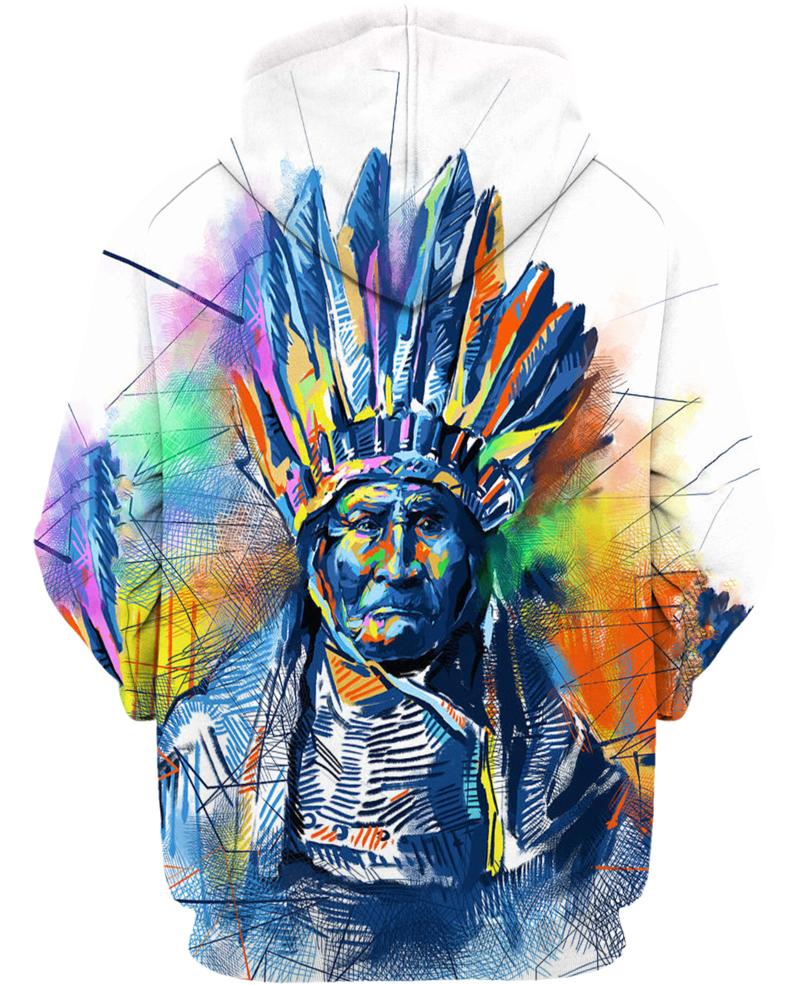Native American Indian Chief Colourful Painting