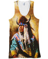 Native American Indian Chief Yellow Backgroud