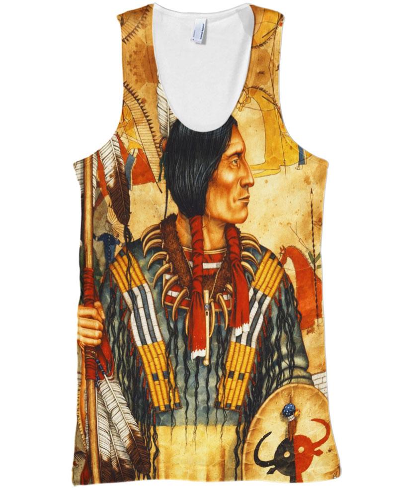 Native American Indian Chief Brown Backgroud