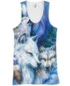Native American Wolf Couple Blue