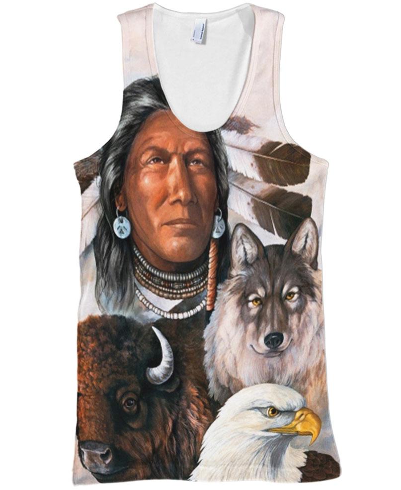 Native American Indian Chief & Animals