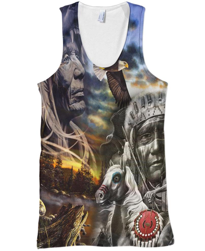 Native American White Horse Warrior