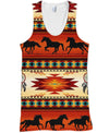 Native American Red Horses Motif
