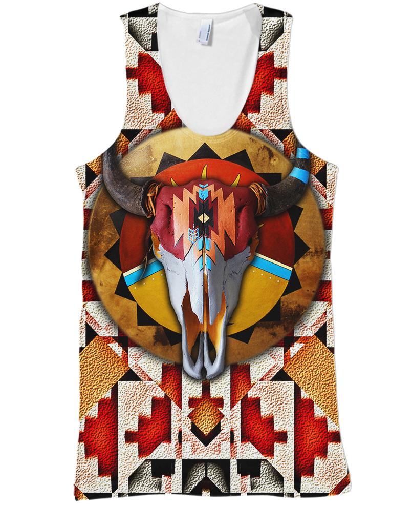 Native American Bison Skull Pattern