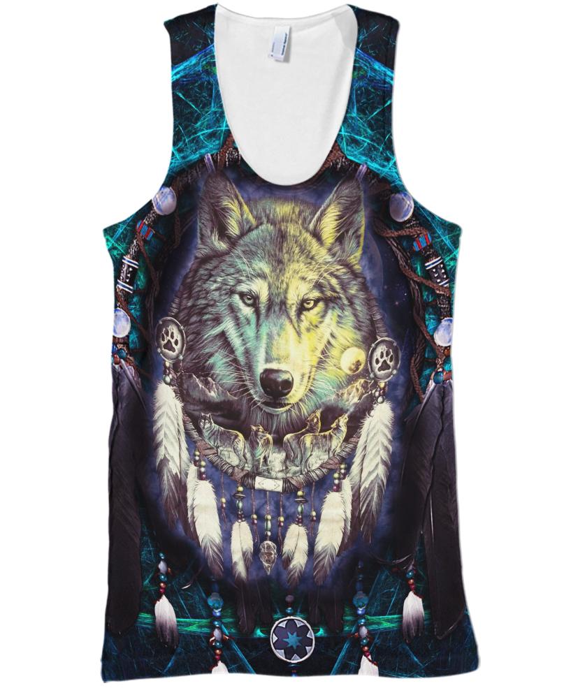 Native American Blue Wolf Head