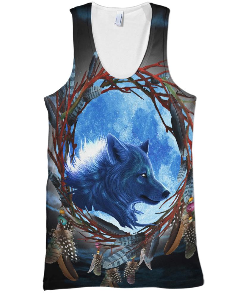 Native American Blue Single-Wolf Dream