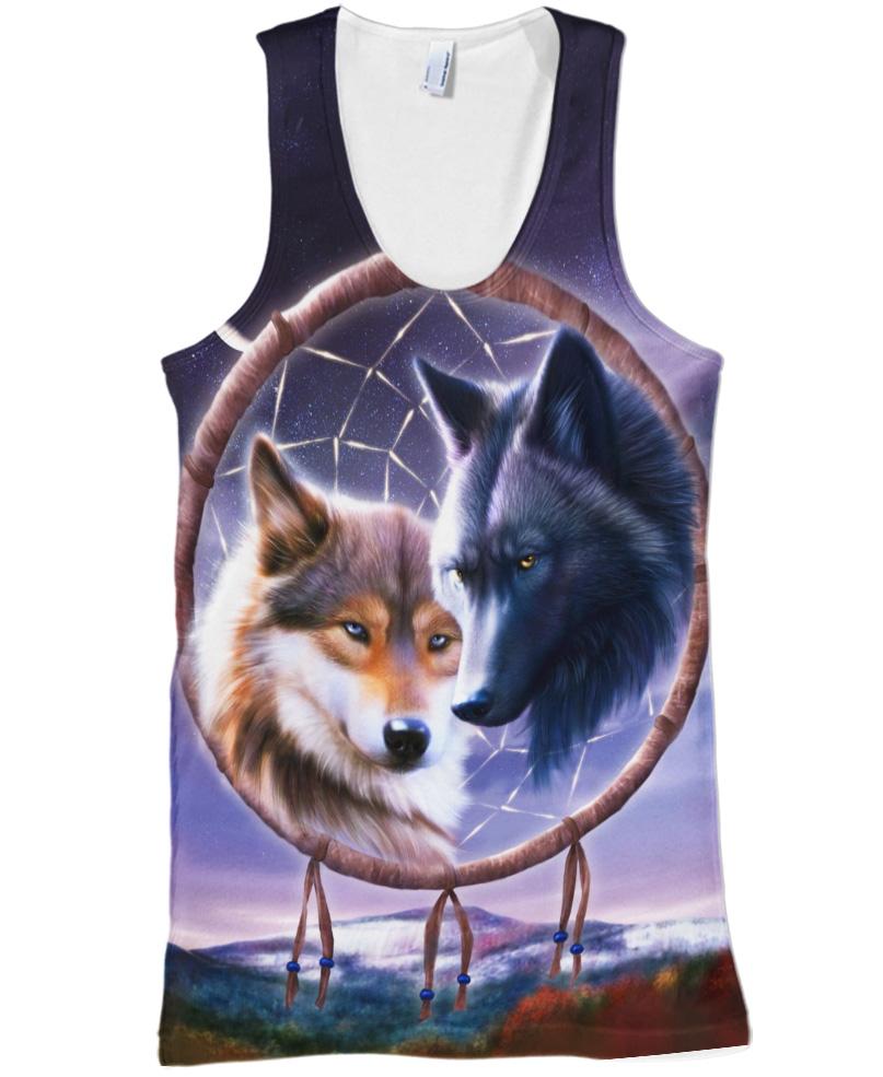 Native American Wolves Couple Dreamer