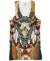 Native American Brown Blue Skull
