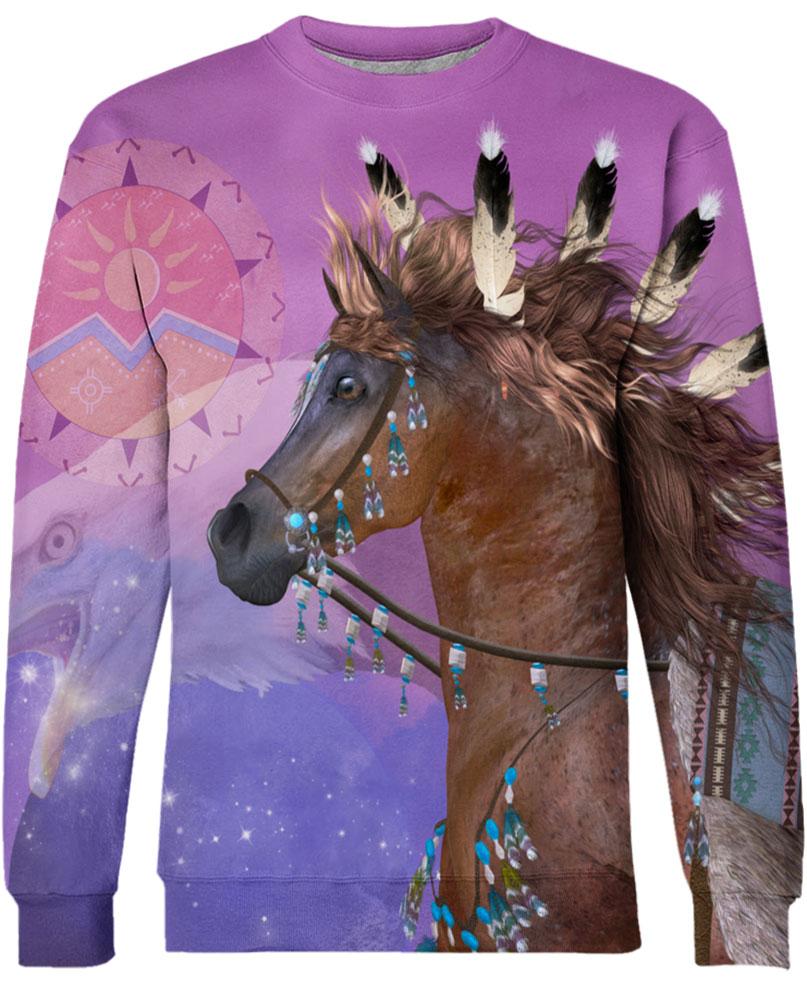 Native American Horse Egale And The Sun