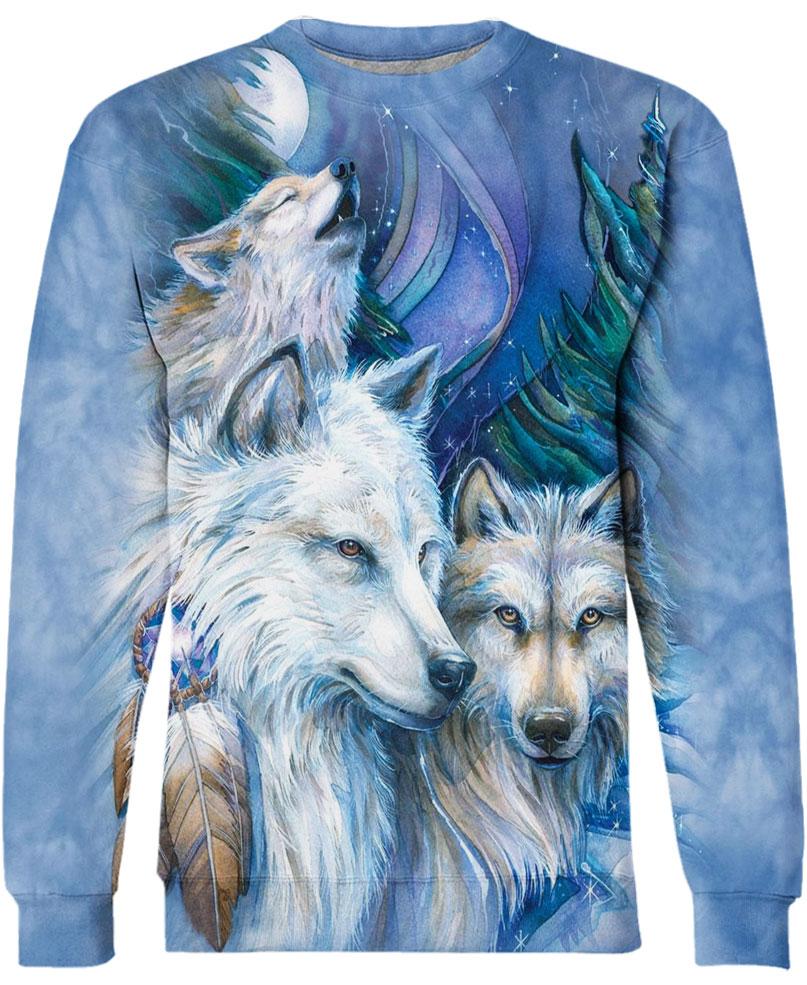 Native American Wolf Couple Blue