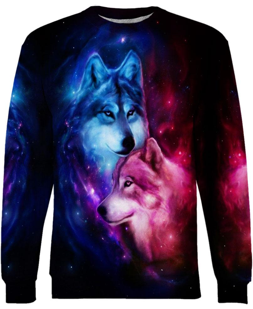 Native American Galaxy Couple Wolves
