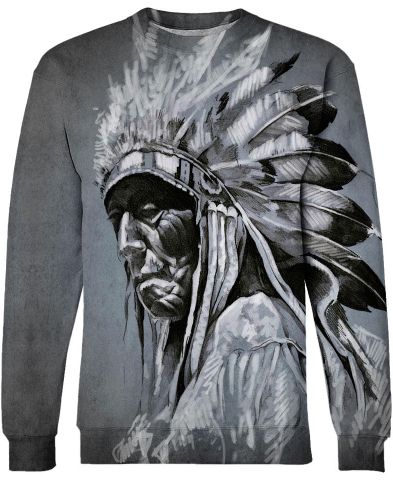 Native American Indian Chief Grey