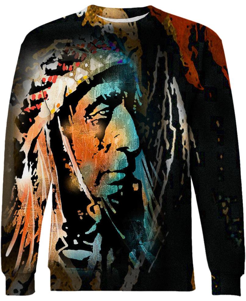 Native American Trail Of Indian Chief Colourful Painting