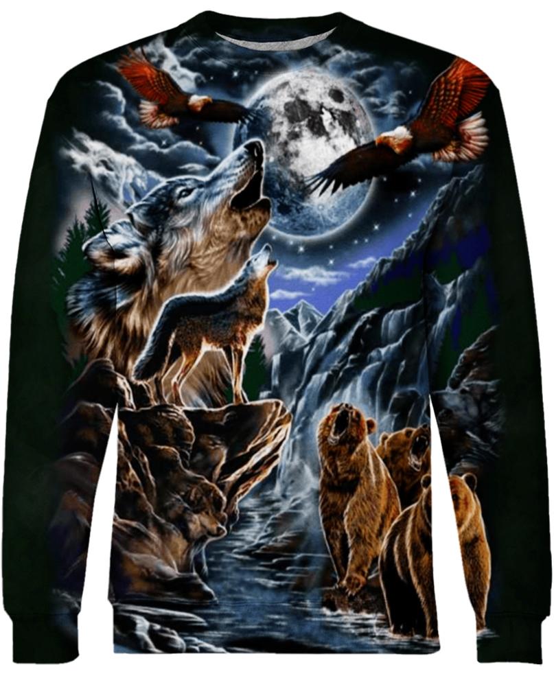 Native American Wolf Moon Eagle