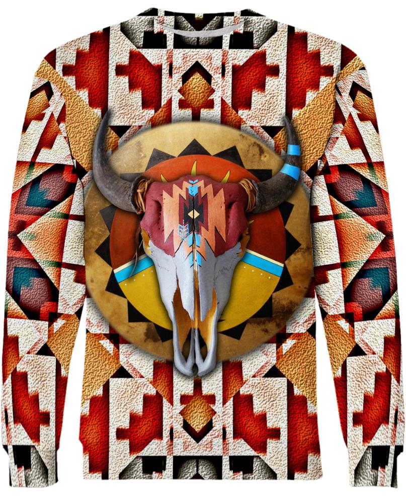 Native American Bison Skull Pattern