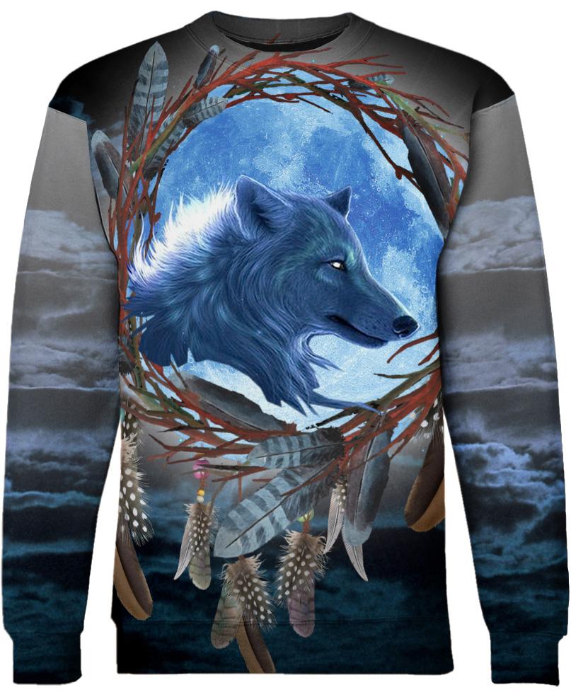Native American Blue Single-Wolf Dream