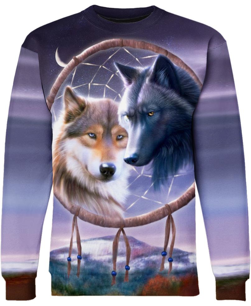 Native American Wolves Couple Dreamer