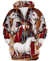Native American Indian Chief And White Horses