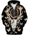 Native American Deer Skull Butterfly
