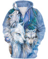 Native American Wolf Couple Blue