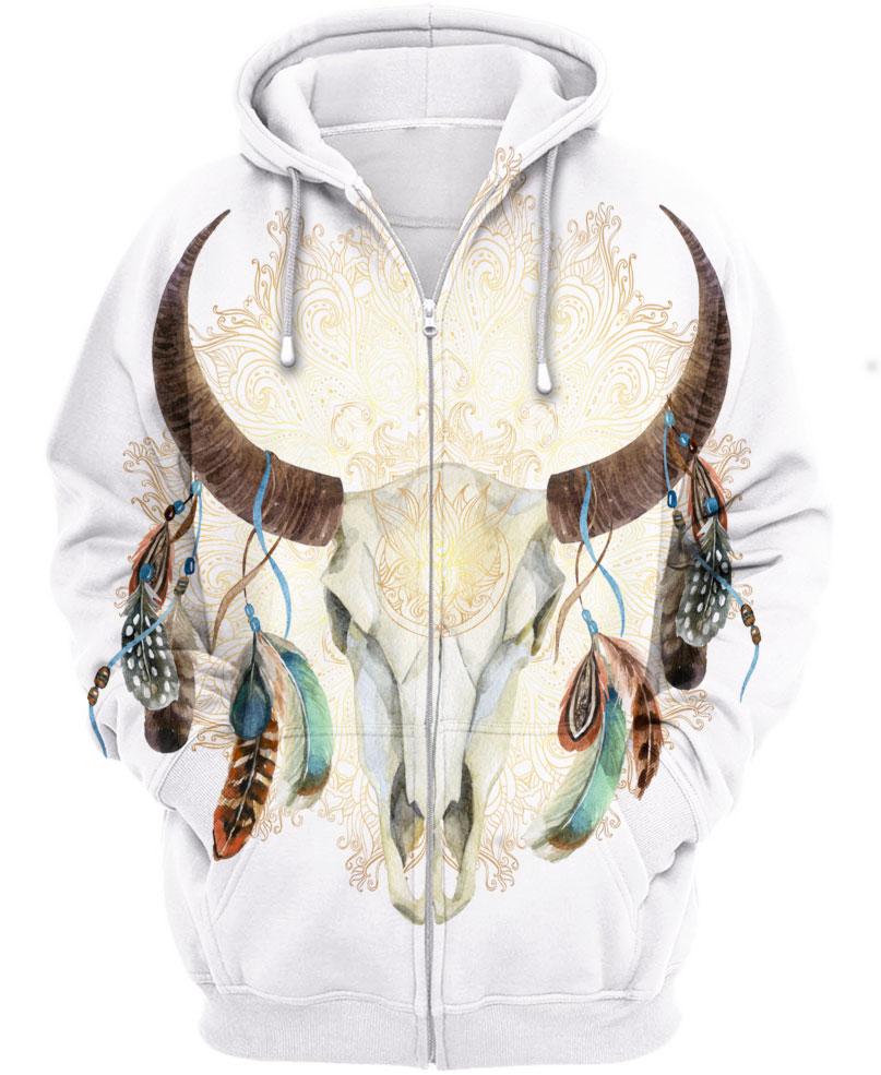 Native American Buffalo Skull Bright