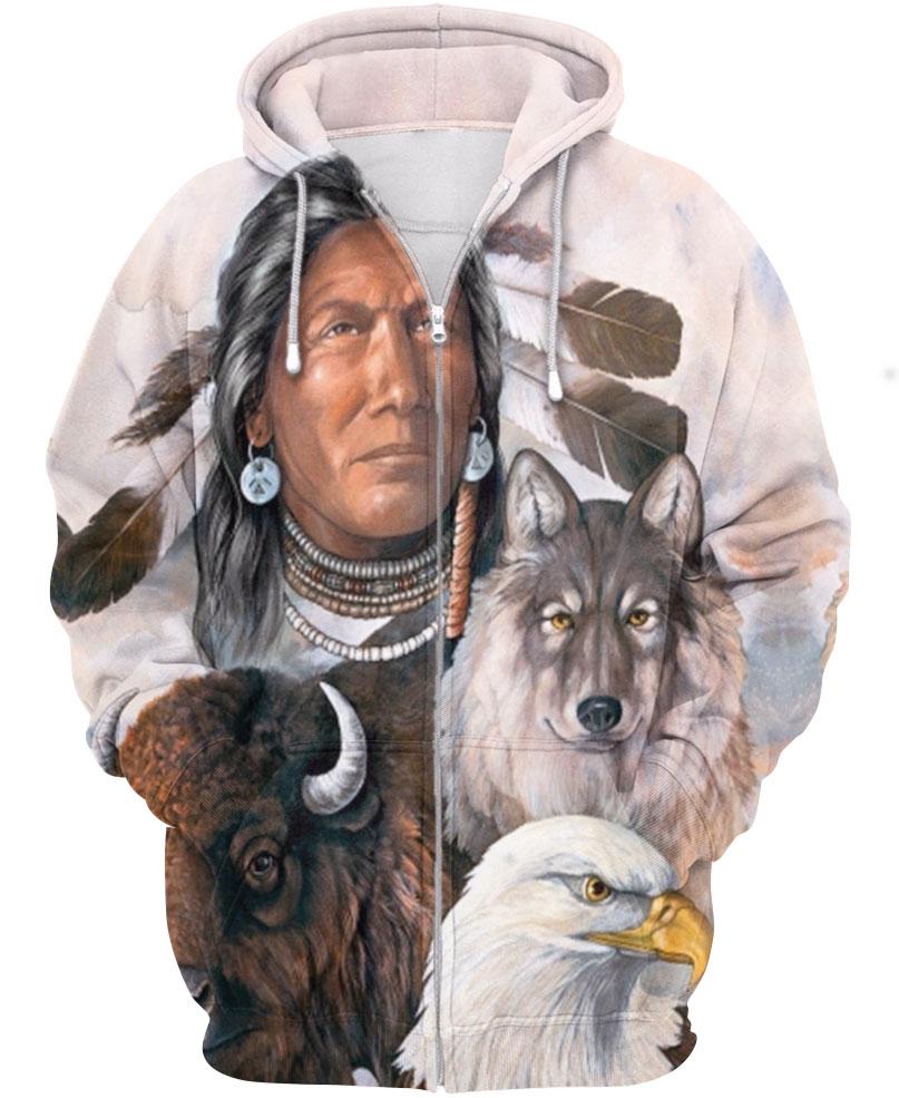 Native American Indian Chief & Animals