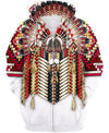 Native American White Red Pattern