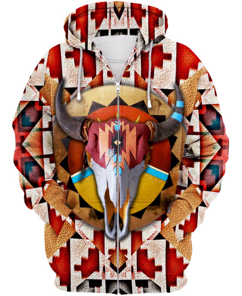 Native American Bison Skull Pattern