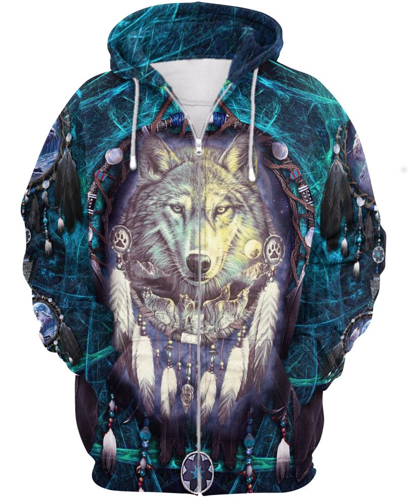 Native American Blue Wolf Head