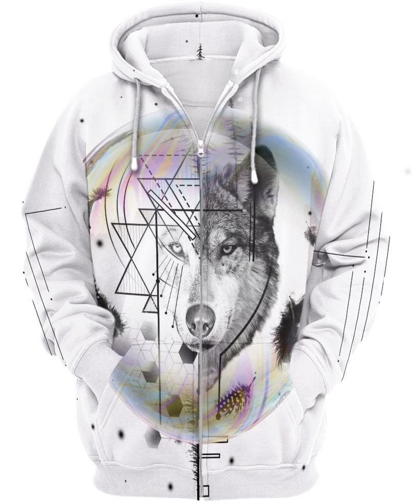 Native American Wolf In Balloon