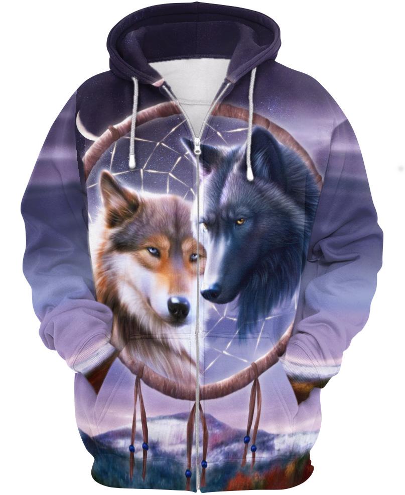 Native American Wolves Couple Dreamer
