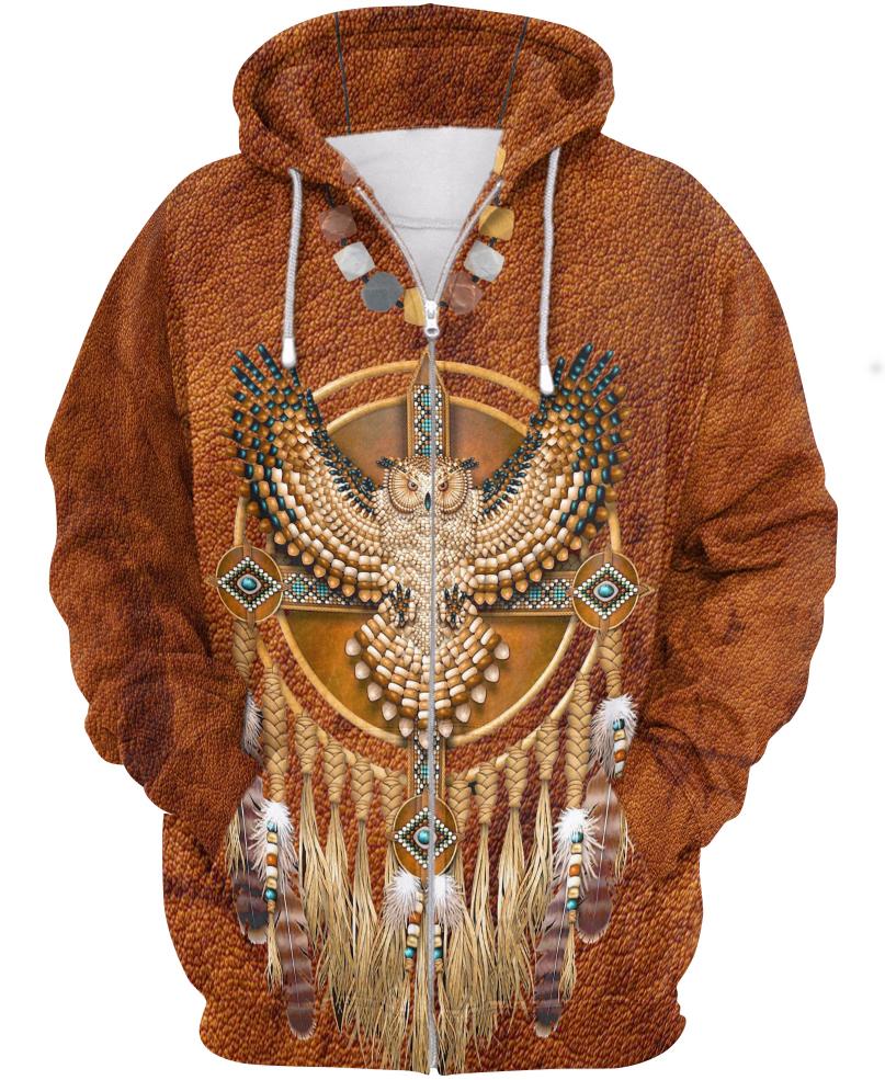 Native American Brown Single Owl