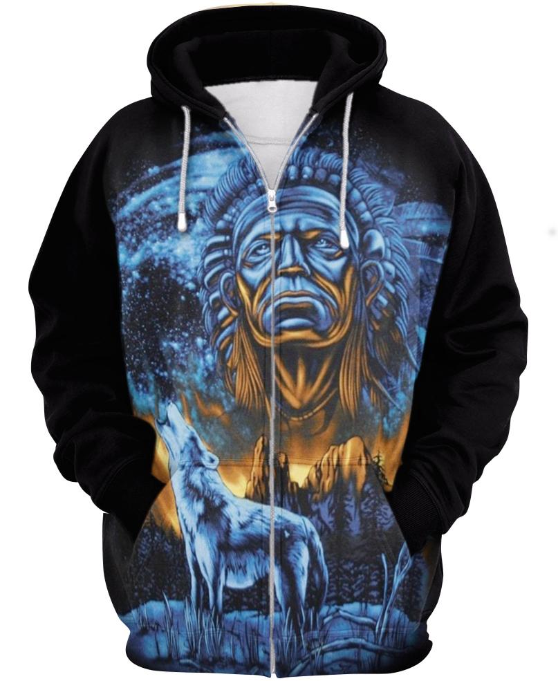 Native American Blue Wolf Leader