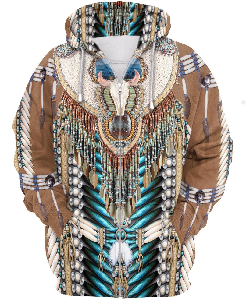 Native American Necklace Bison Skull