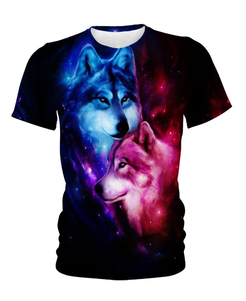 Native American Galaxy Couple Wolves