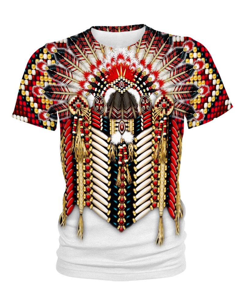 Native American White Red Pattern
