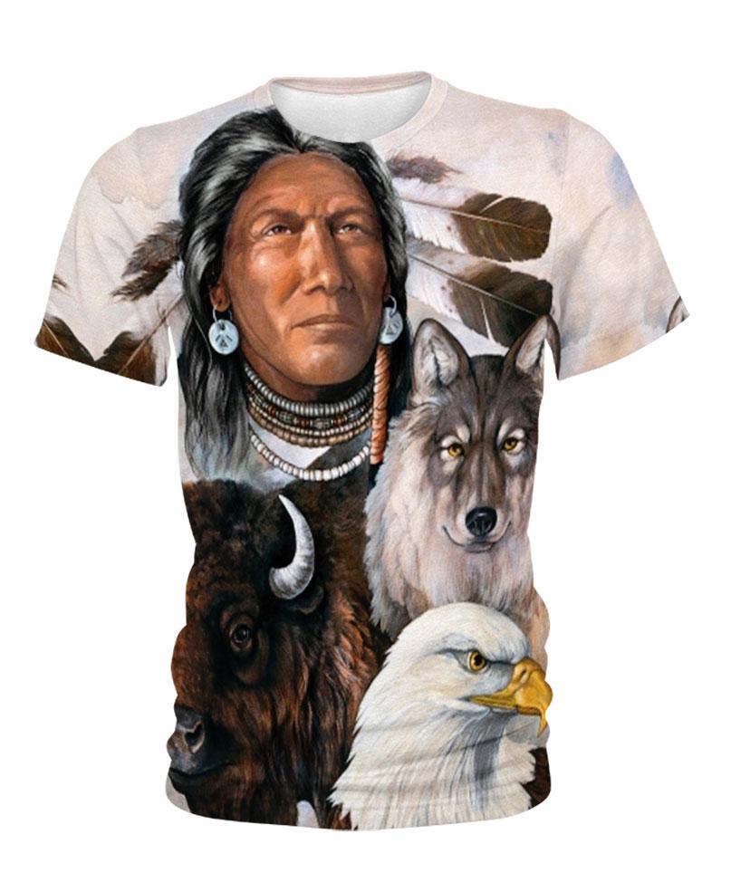 Native American Indian Chief & Animals