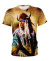 Native American Indian Chief Yellow Backgroud