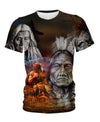 Native American Gray Old Indian Chief &amp; Buffalo