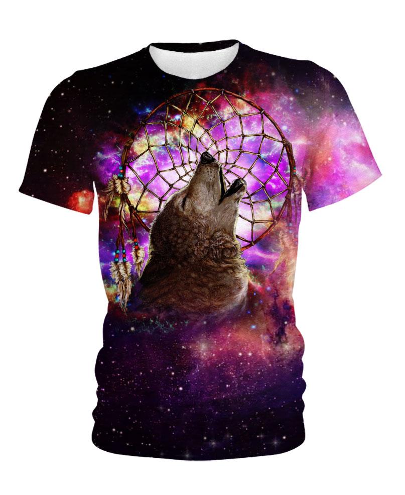 Native American Galaxy Purple Wolf Dream