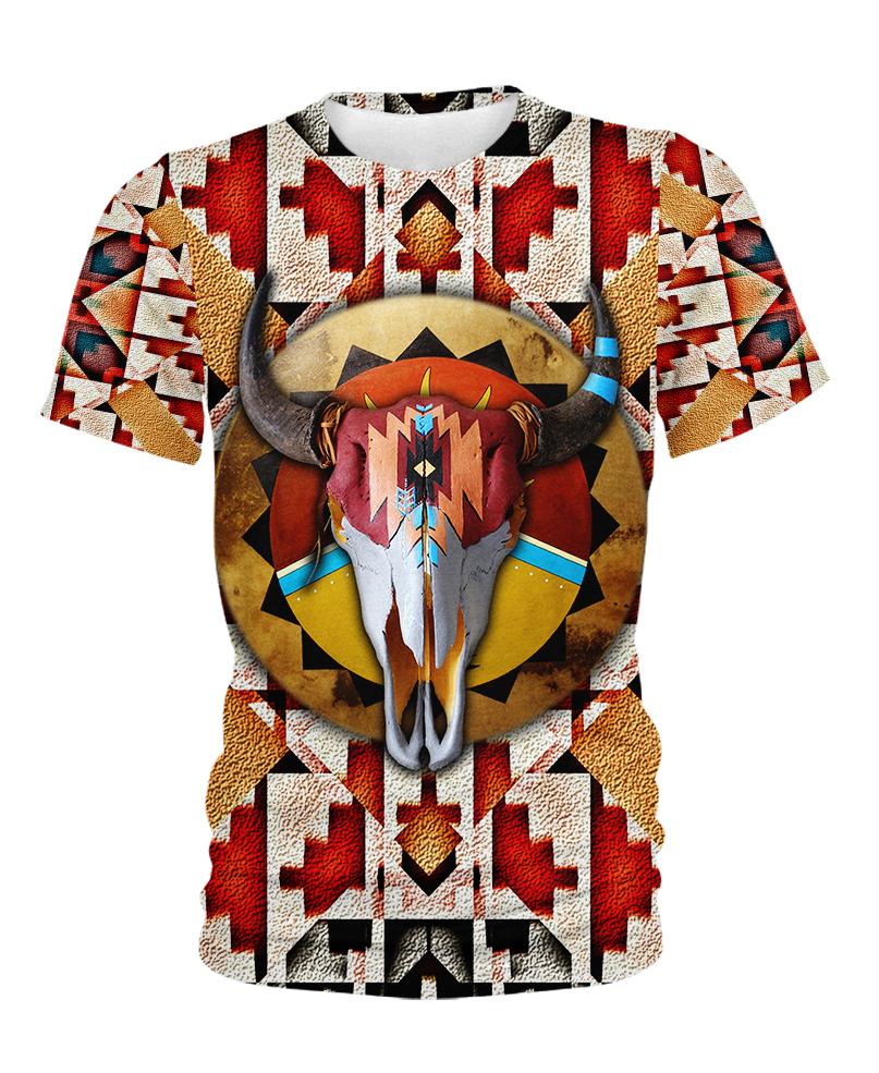 Native American Bison Skull Pattern