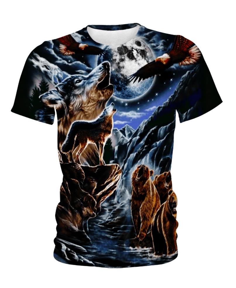 Native American Wolf Moon Eagle