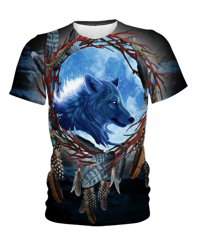 Native American Blue Single-Wolf Dream
