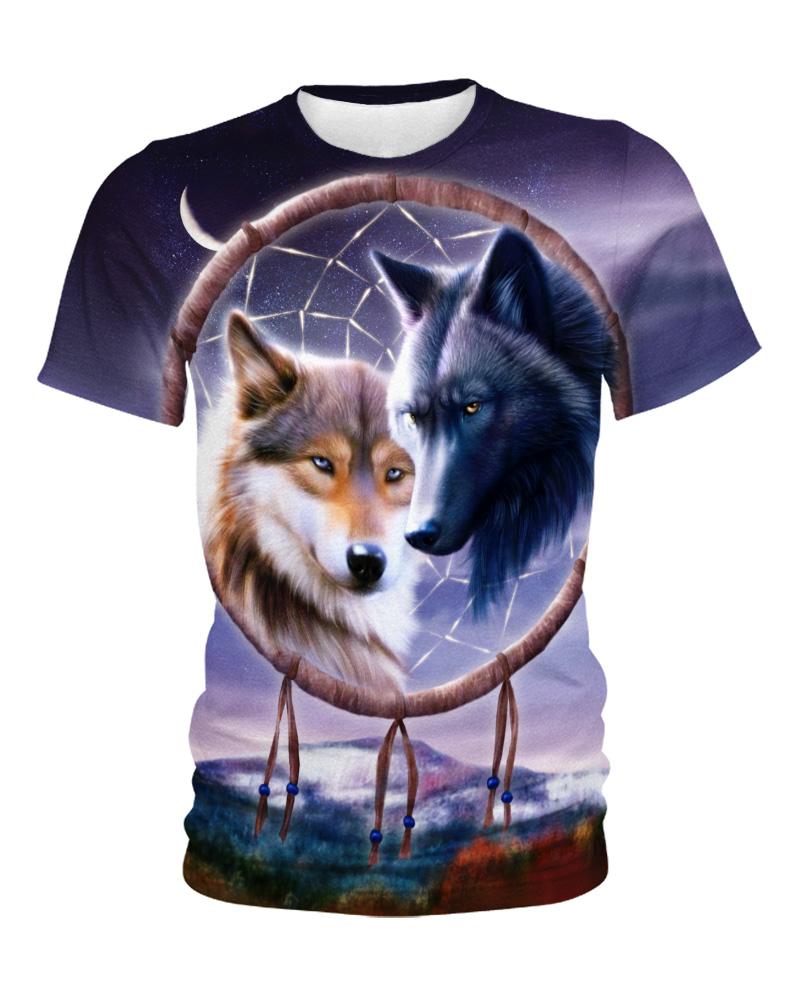 Native American Wolves Couple Dreamer
