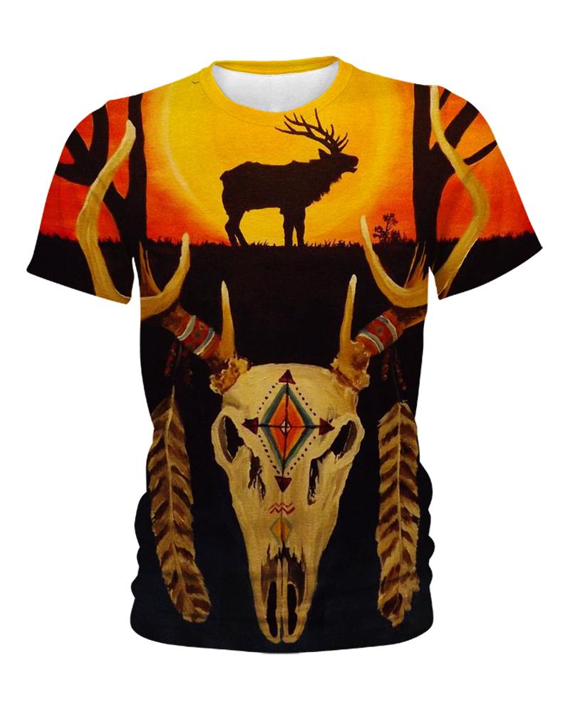 Native American Deer & Bison Skull