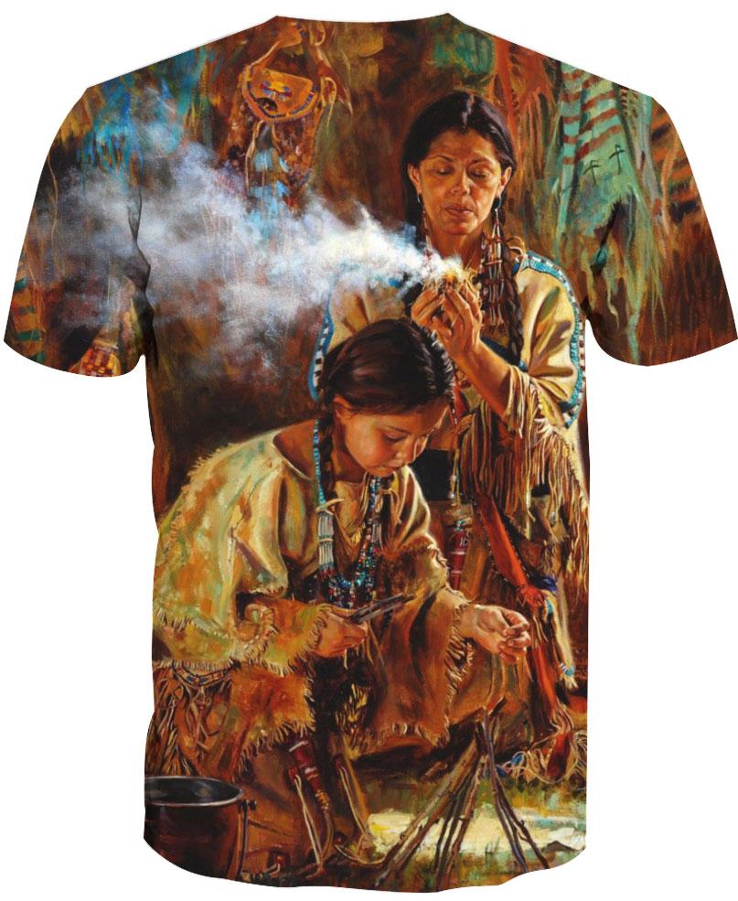 Native American Indian Chief Mother & Daughter