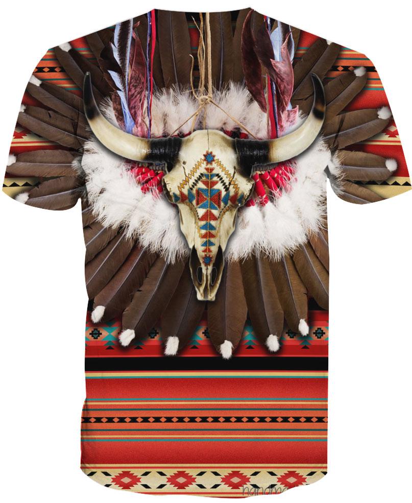 Native American Buffalo Skull Feathers