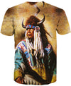 Native American Indian Chief Yellow Backgroud